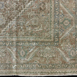 10’7 x 13’6 Classic Vintage Rug Muted Tawny Brown, Blue & Green