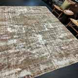 8’4 x 11’4 Classic Antique Rug Muted Denim Blue, Gray, Red and Camel Gold