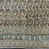 9’5 x 12’8 Classic Antique Rug Muted Brown, Green & Copper