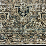 9’1 x 12’Classic Vintage Rug Muted Ink Blue, Tan &  Brown