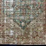 5’1 x 11’5 Antique Wide Runner Turquoise Blue, Rust & Gray Gallery Rug