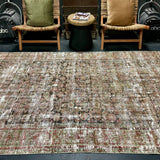 5’2 x 11’ Antique Wide Runner Black , Wine & Taupe Gallery Entry Hall Rug