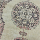 6’5 x 10’10 Vintage Oushak Rug Muted Pink, Purple and Beige