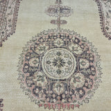 6’5 x 10’10 Vintage Oushak Rug Muted Pink, Purple and Beige