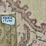 6’5 x 10’10 Vintage Oushak Rug Muted Pink, Purple and Beige