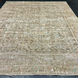 9’4 x 12’8 Classic Vintage Rug Muted Brown, Beige & Green