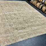 9’4 x 12’8 Classic Vintage Rug Muted Brown, Beige & Green