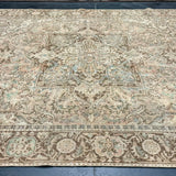 10’ x 12’2 Classic Vintage Rug Muted Beige, Green, Terra Cotta  &  Brown