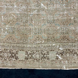 8’6 x 12’ Classic Vintage Rug Muted Beige, Green  &  Tawny Brown