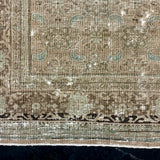 8’6 x 12’ Classic Vintage Rug Muted Beige, Green  &  Tawny Brown