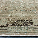 8’6 x 12’ Classic Vintage Rug Muted Beige, Green  &  Tawny Brown