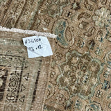 8’6 x 12’ Classic Vintage Rug Muted Beige, Green  &  Tawny Brown