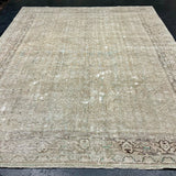 8’8 x 12’ Classic Vintage Rug Muted Beige, Green &  Brown