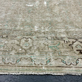 8’8 x 12’ Classic Vintage Rug Muted Beige, Green &  Brown