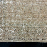 10’ x 13’ Classic Vintage Rug Muted Camel Beige, Sage Green & Charcoal