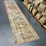 2’10 x 13’ Classic Antique Runner Muted Blues, Reds & Apricot