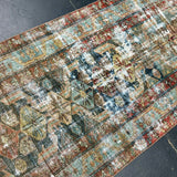 2’10 x 13’ Classic Antique Runner Muted Blues, Reds & Apricot