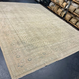 10’8 x 14’3 Classic Vintage Rug Muted Cream, Taupe & Blue