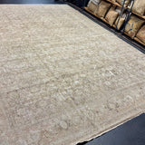 10’6 x 13’10 Classic Vintage Rug Muted Tawny Brown, Sea Foam and Sage Green