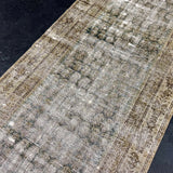 3’ x 16’6 Classic Antique Runner Muted  Moody Gray, Beige & Green