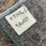 9’10 x 12’9 Classic Antique Rug Muted Blue, Red & Gray