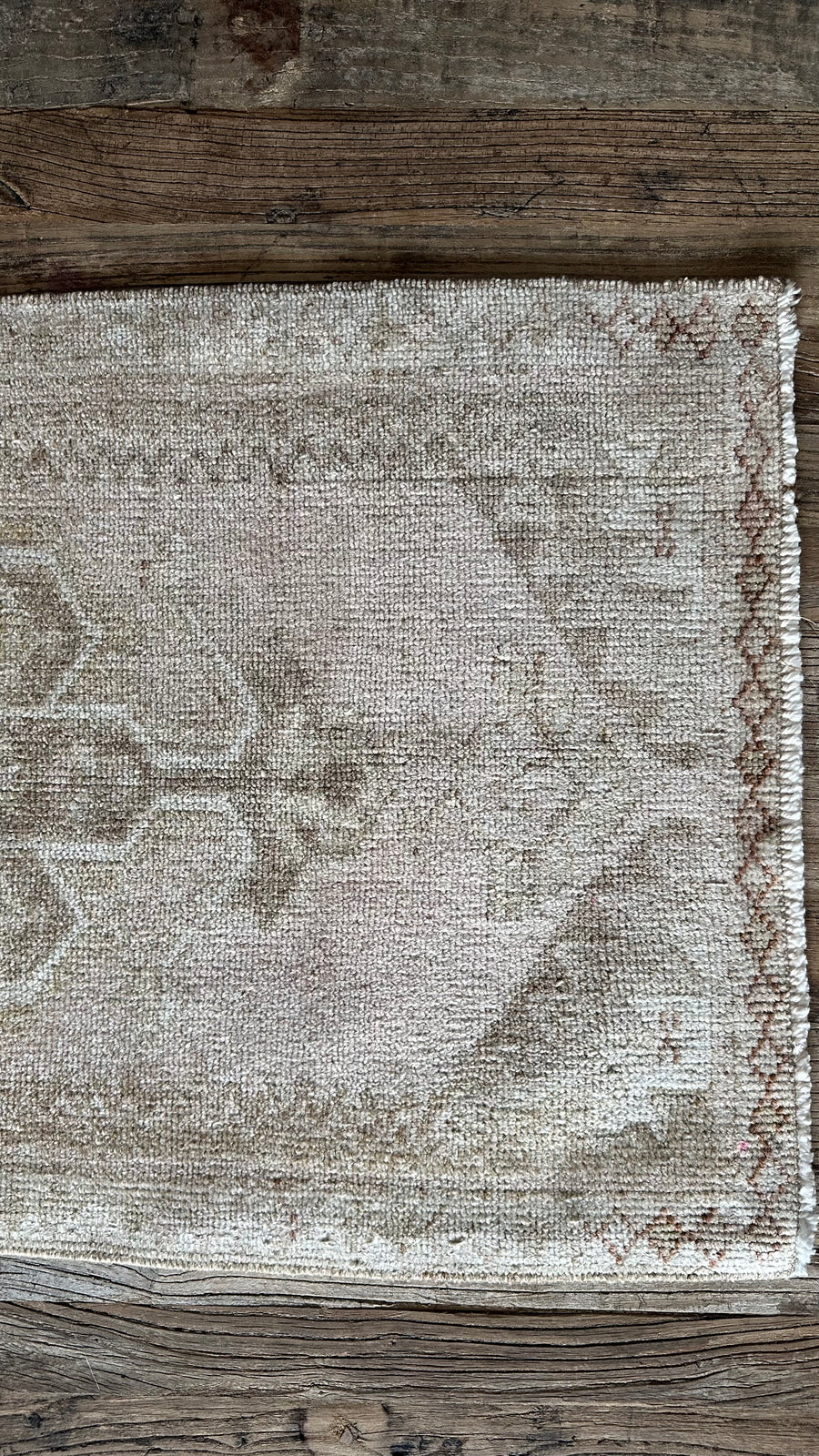1’9 x 3’3 Antique Taspinar Rug Very Muted Monochromatic Palette