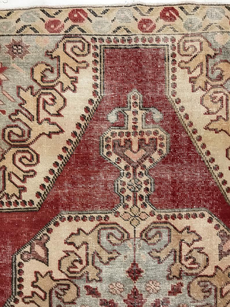 5x7 Turkish Oushak Rug 1960's Shabby Chic