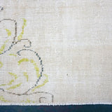 5 x 8 Oushak Rug Sand Beige, Green and Black Carpet
