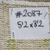 5 x 8 Oushak Rug Sand Beige, Green and Black Carpet
