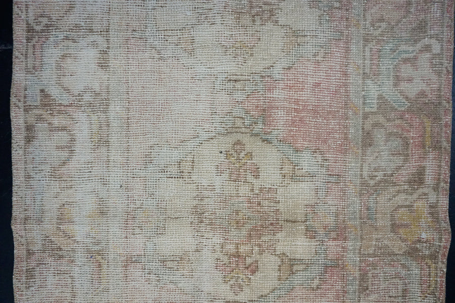 Turkish Oushak Runner 2’11 x 9’5 Pink & Blue