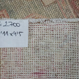 2’11 x 9’5 Vintage Oushak Runner Cream, Pink & Blue