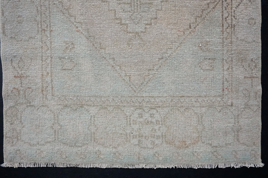 Turkish Oushak Runner 2’7 x 9’8 Pink & Blue