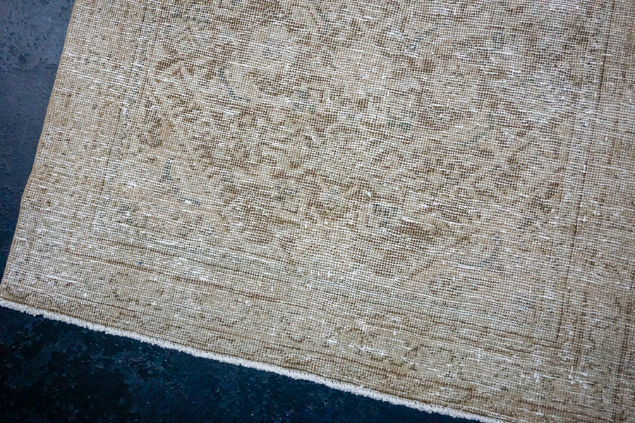 3’6 x 10’2 Classic Vintage Runner Beige + Turquoise Blue & Brown SB