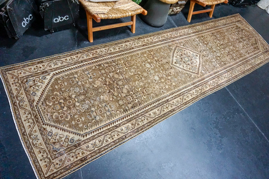 3’9 x 14’ Classic Vintage Runner Brown, Gray & Copper