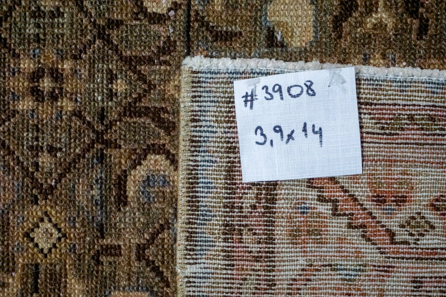 3’9 x 14’ Classic Vintage Runner Brown, Gray & Copper