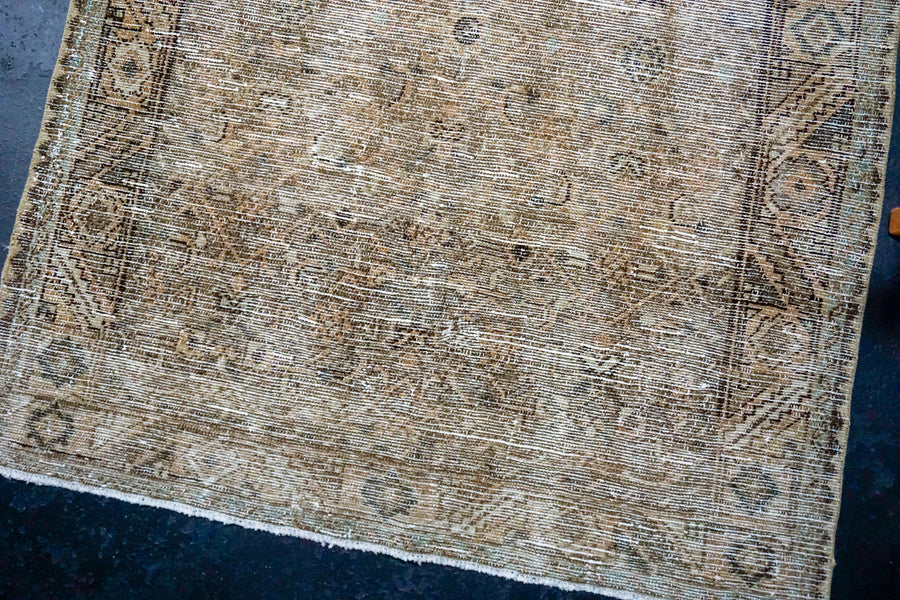 3’6 x 10’6 Classic Vintage Runner Muted Brown, Beige + Sea Green SB*