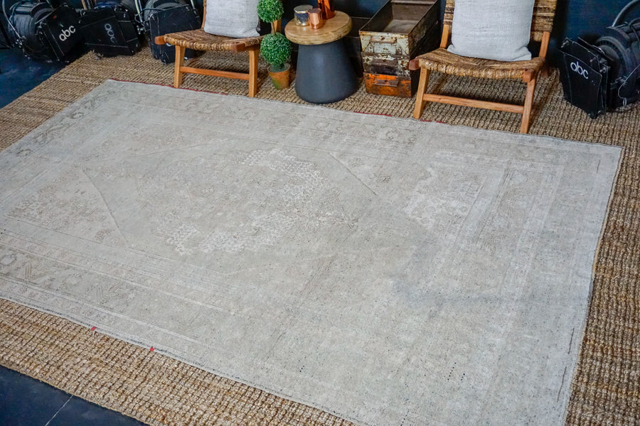 6’5 x 11’2 Taspinar Rug Muted Gray and Beige Vintage Carpet