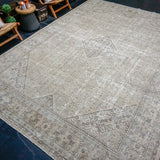 9’6 x 13’3 Classic Vintage Rug Muted Greige, Denim Blue & Graphite Carpet SB '4057