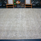 9’6 x 13’3 Classic Vintage Rug Muted Greige, Denim Blue & Graphite Carpet SB '4057