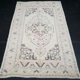 5’8 x 10’1 Oushak Rug White, Pink and Black SB
