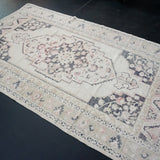 5’8 x 10’1 Oushak Rug White, Pink and Black SB