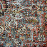Hold for PSI til 1/29**11’4 x 14’1 Classic Vintage Rug Muted Red, Gray + Denim Carpet