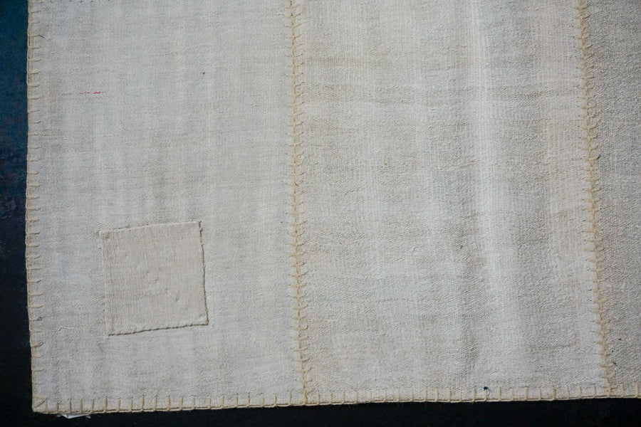 9’10 x 13’6 MCM Vintage Organic Hemp Rug Off White Flatweave Kilim
