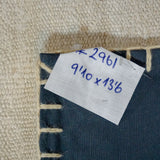 9’10 x 13’6 MCM Vintage Organic Hemp Rug Off White Flatweave Kilim