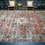 10’ x 14’5 Classic Antique Rug Muted Wine, Blue and Green 20’s Carpet SB
