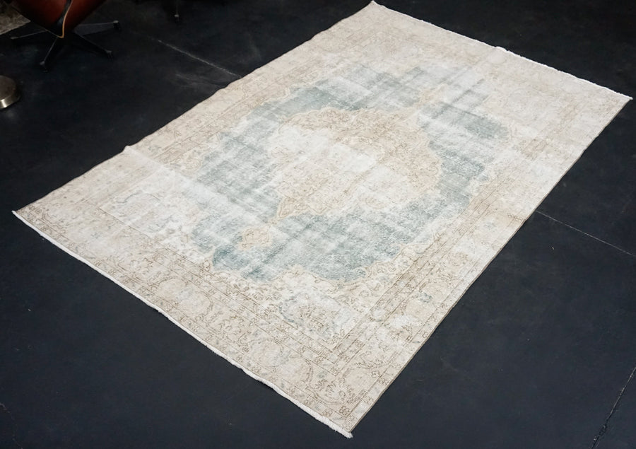 6’ x 9’4 Oushak Rug Beige & Clay Green SB