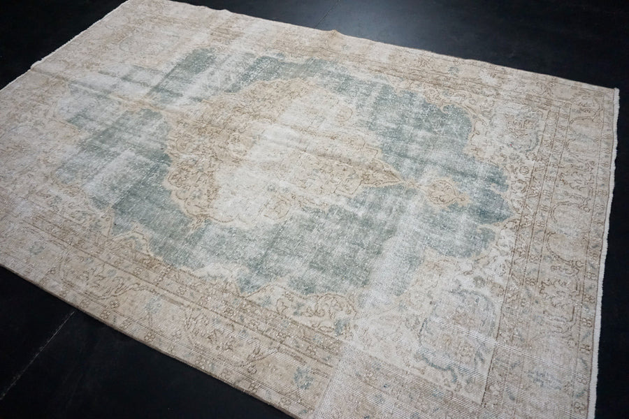 6’ x 9’4 Oushak Rug Beige & Clay Green SB