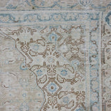 8’8 x 11’5 Classic Vintage Rug Muted Light Denim Blue +  Beige 60’s Carpet SB