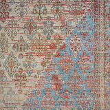 7’2 x 10’6  Vintage  Joshagan Carpet Muted Red, Ecru and Blue