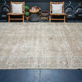 Sold 5/12*8’8 x 12’10 Classic Vintage Rug Muted Greige, Teal & Brown SB '4069